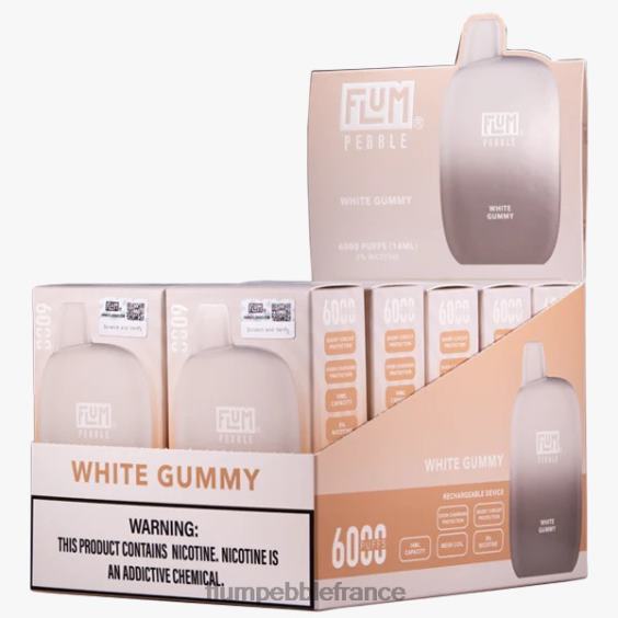 Flum Pebble Vape Flavors - FLUM PEBBLES 6000 bouffées 10 paquets gomme blanche P808688